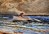 Winslow Homer Rowing at Prout's Neck painting